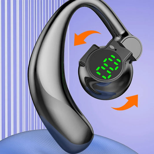 Bluetooth 5.4 Single-Ear Sports Earphone Noise Cancelling, 360° Rotating Earhook, Built-in Microphone