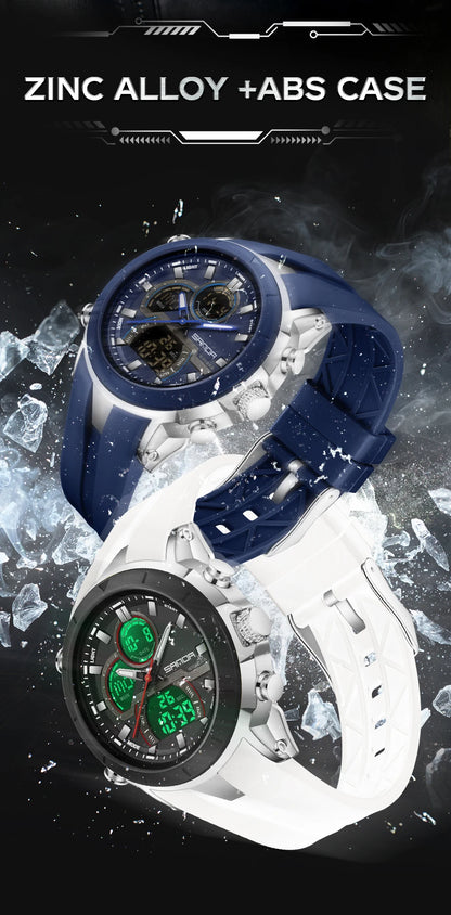 SANDA 6279 Men’s Sports Watch Dual Display, Luminous, Waterproof & Shock Resistant