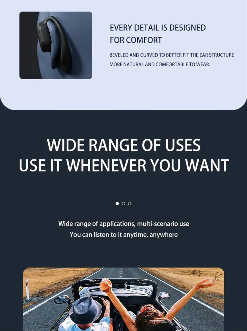 OENY Bone Conduction Bluetooth Headphones With Mic