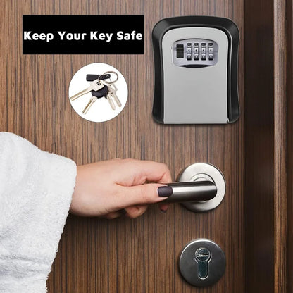 Wall Mount Key Lock Box - 4 Digit Combination Security Safe