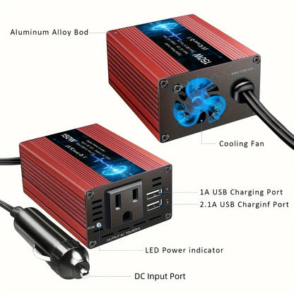 150W Car Power Inverter – 12V DC to 110V/220V AC Converter