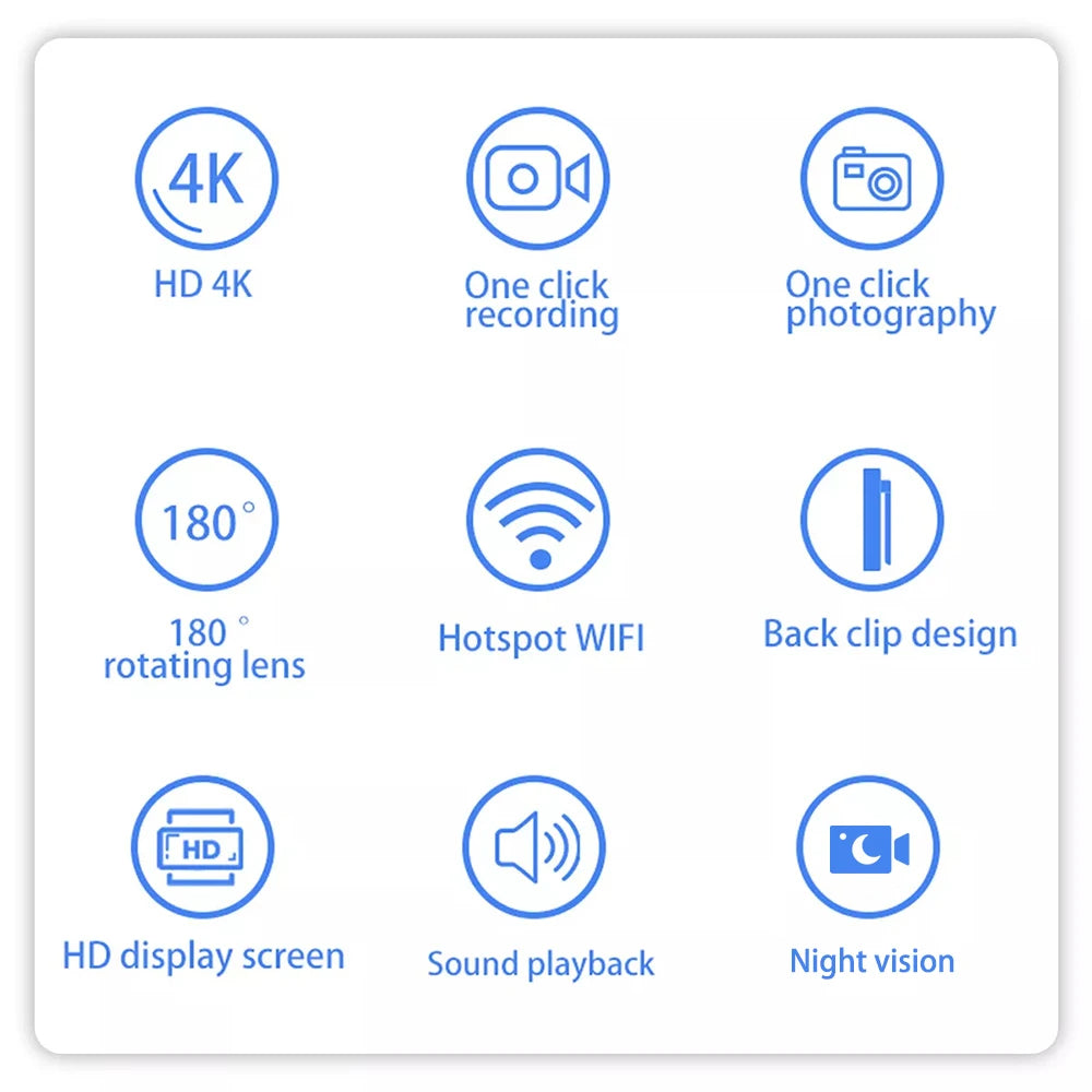Ultra HD 4K WiFi Mini Body Camera with Night Vision