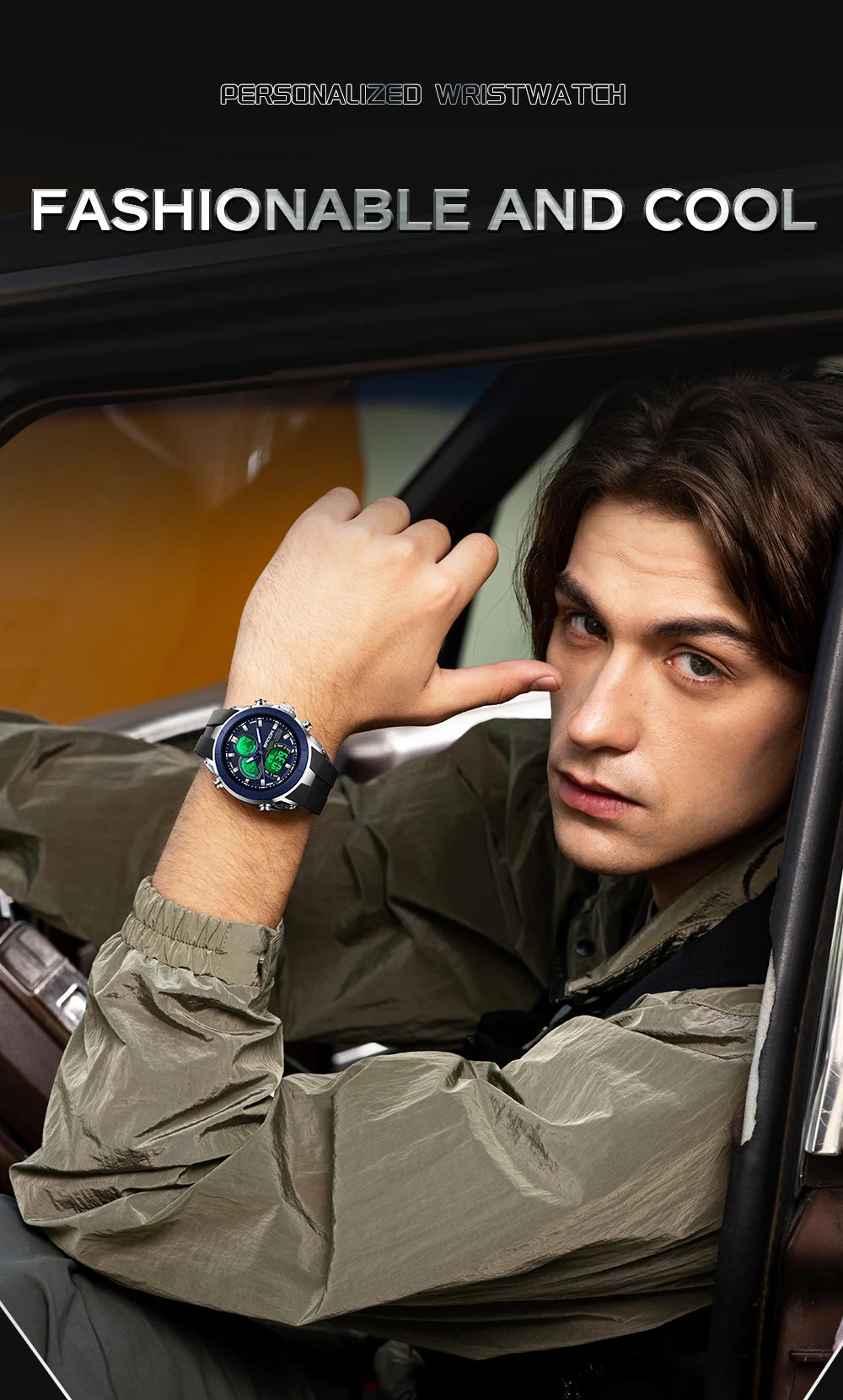 SANDA 6279 Men’s Sports Watch Dual Display, Luminous, Waterproof & Shock Resistant