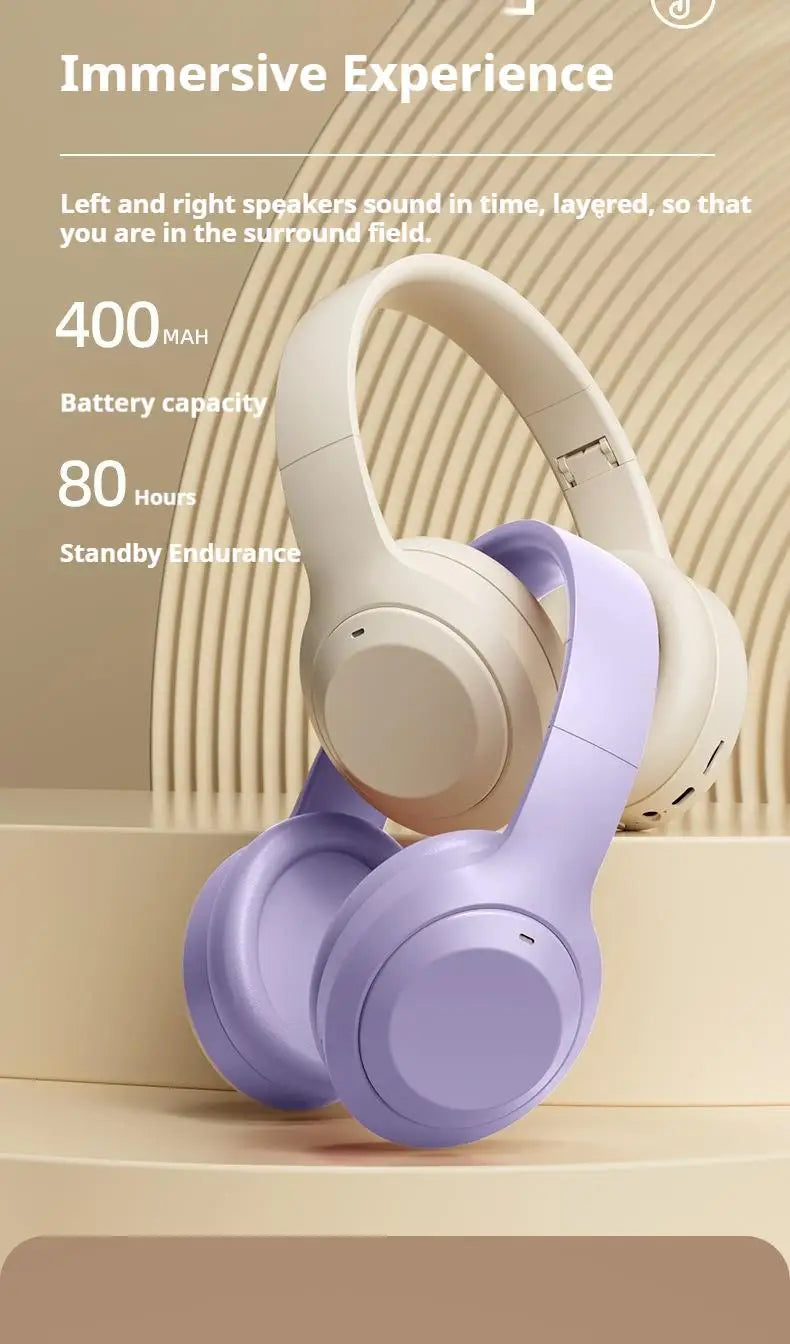 Wireless Bluetooth 5.3 Over-Ear Headphones with Mic | HIFI Stereo Gamer Headset TF/AUX Music Player