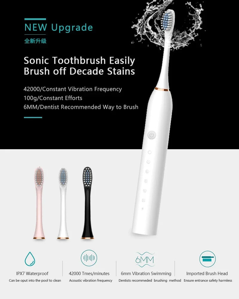 Sonic Electric Toothbrush: Smart, Rechargeable & Whitening