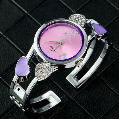 Vintage Silver Stainless Steel Women’s Heart Quartz Watch