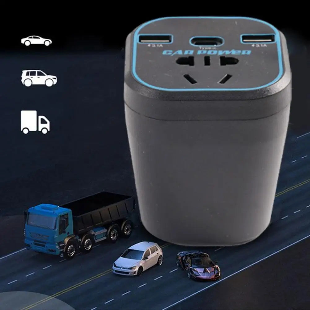 12V/24V Car Power Inverter 200W, Auto QC3.0 with 3 USB Ports & LED Display