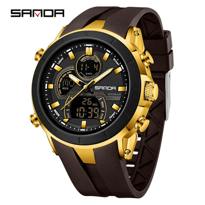 SANDA 6279 Men’s Sports Watch Dual Display, Luminous, Waterproof & Shock Resistant
