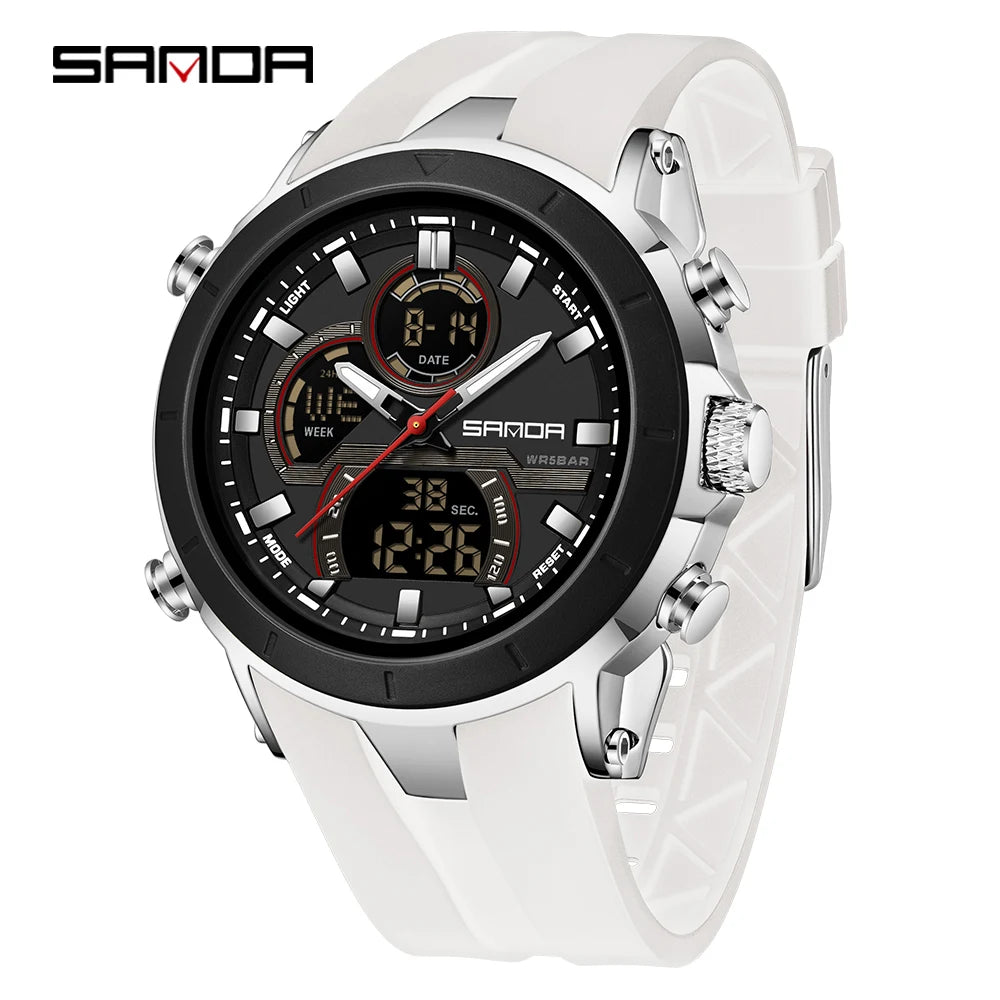 SANDA 6279 Men’s Sports Watch Dual Display, Luminous, Waterproof & Shock Resistant