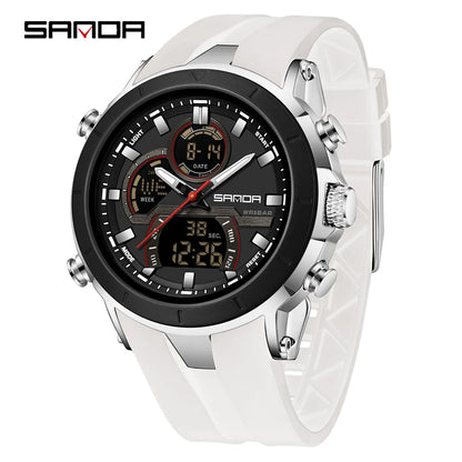 SANDA 6279 Men’s Sports Watch Dual Display, Luminous, Waterproof & Shock Resistant