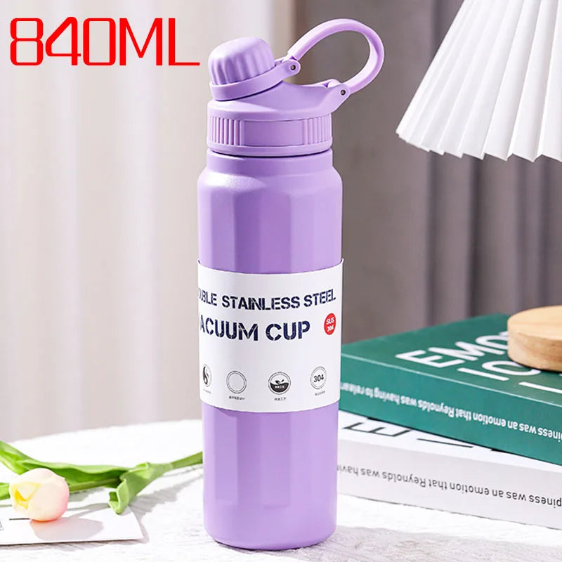 Stainless Steel Thermos Bottle – Large Capacity 840ml