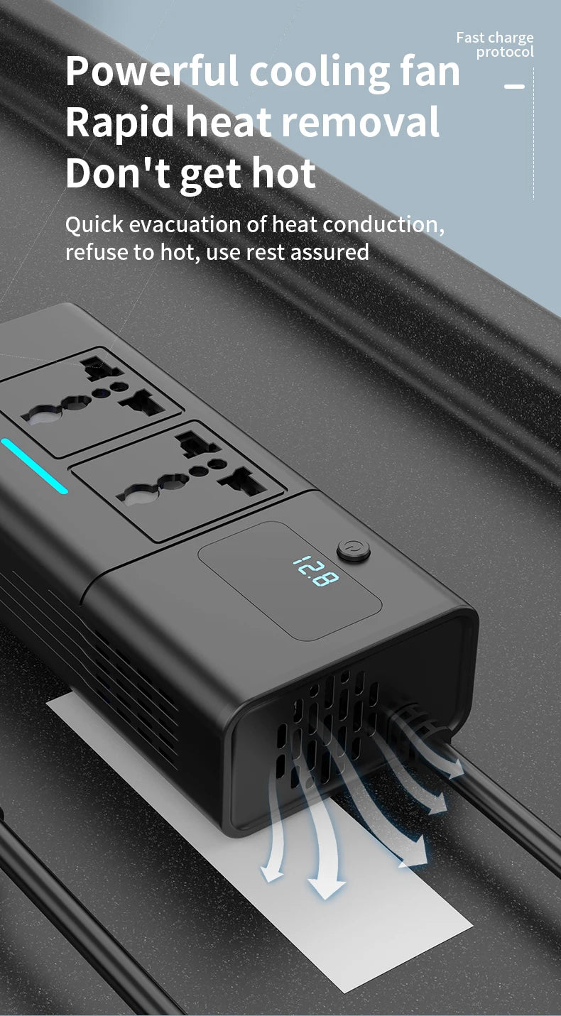 Car Inverter Car Cigarette Iighter 12v Can Be Converted To 110v Or 220v Power Conversion Fast Charger Car Socket Multi-Function