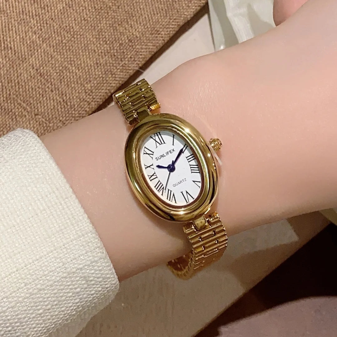 Sunlifex Oval Dial Gold Women’s Quartz Watch