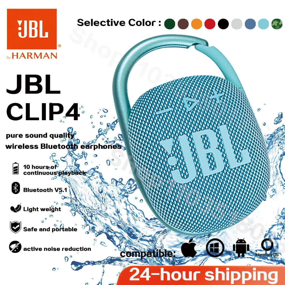 JBL Clip 4 Portable Bluetooth Speaker