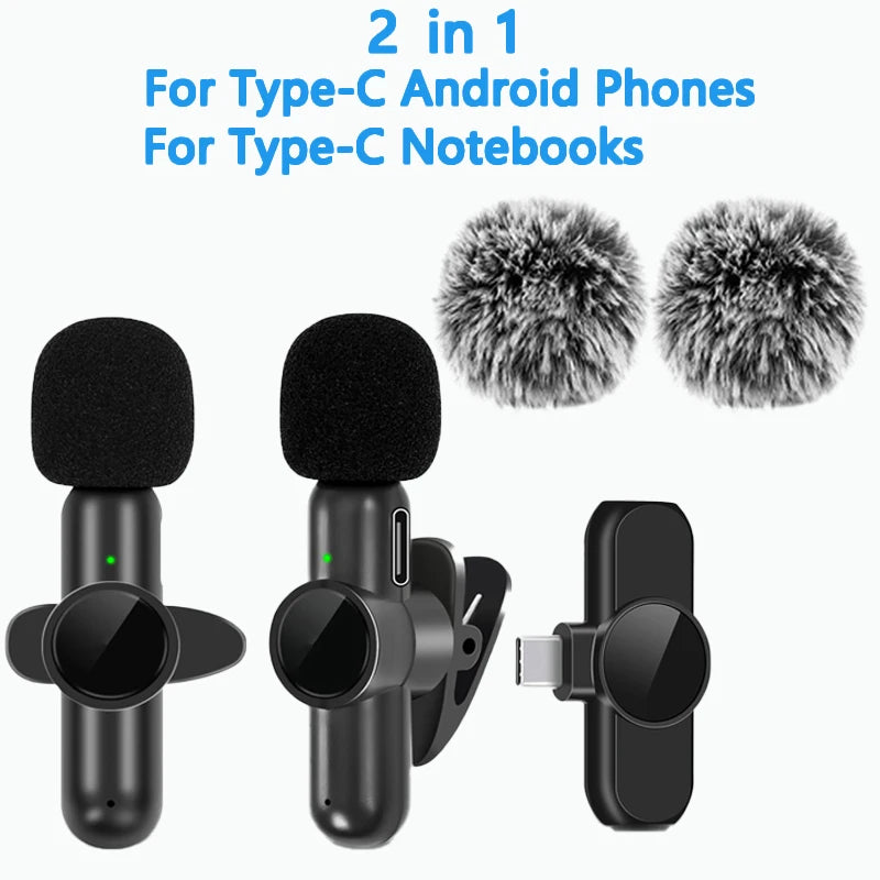 2.4G Wireless Lavalier Microphone for Phone Video and Live Recording