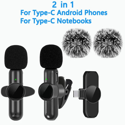 2.4G Wireless Lavalier Microphone for Phone Video and Live Recording