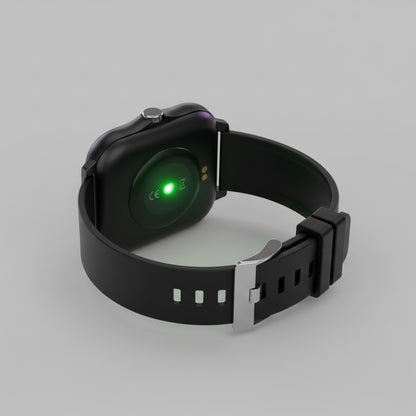 Smartwatch with heart rate monitoring feature on a white background
