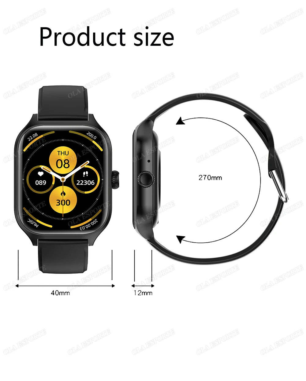 Ola Esporte Smart Watch 2025 - 1.83” HD Display, Bluetooth Call, Fitness & Health Tracker for Android and iOS