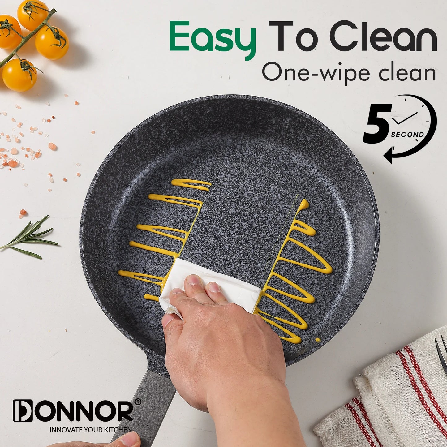 DONNOR 12-Piece Ceramic Cookware Set – Non-Stick, Non-Toxic Pots and Pans for Healthy Cooking
