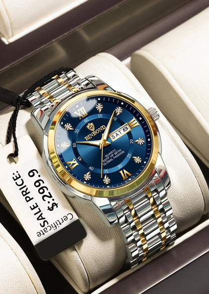 Luxury Men’s Stainless Steel Quartz Diver Watch, Sport & Business Style