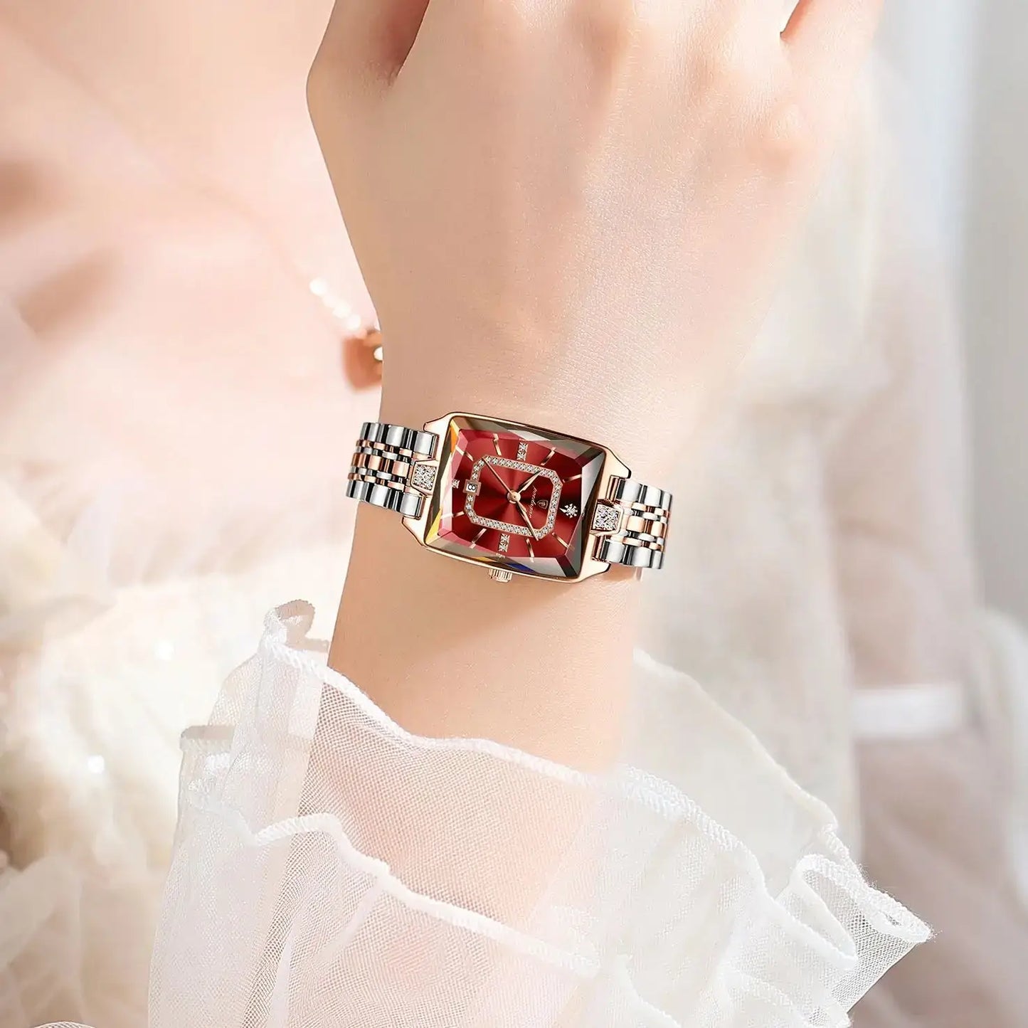 POEDAGAR Luxury Rectangle Women’s Quartz Watch