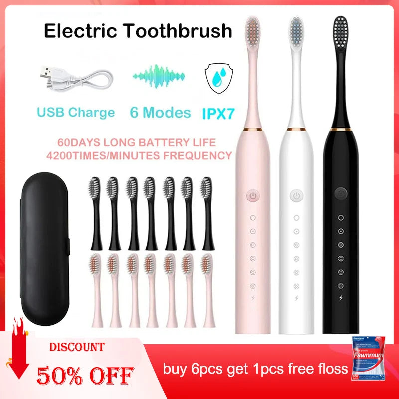 Sonic Electric Toothbrush: Smart, Rechargeable & Whitening