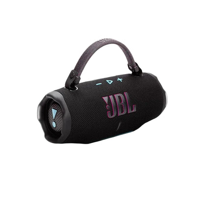 Black JBL Bluetooth speaker with colorful shopping carts and 'Hot Selling Products' text on a white background