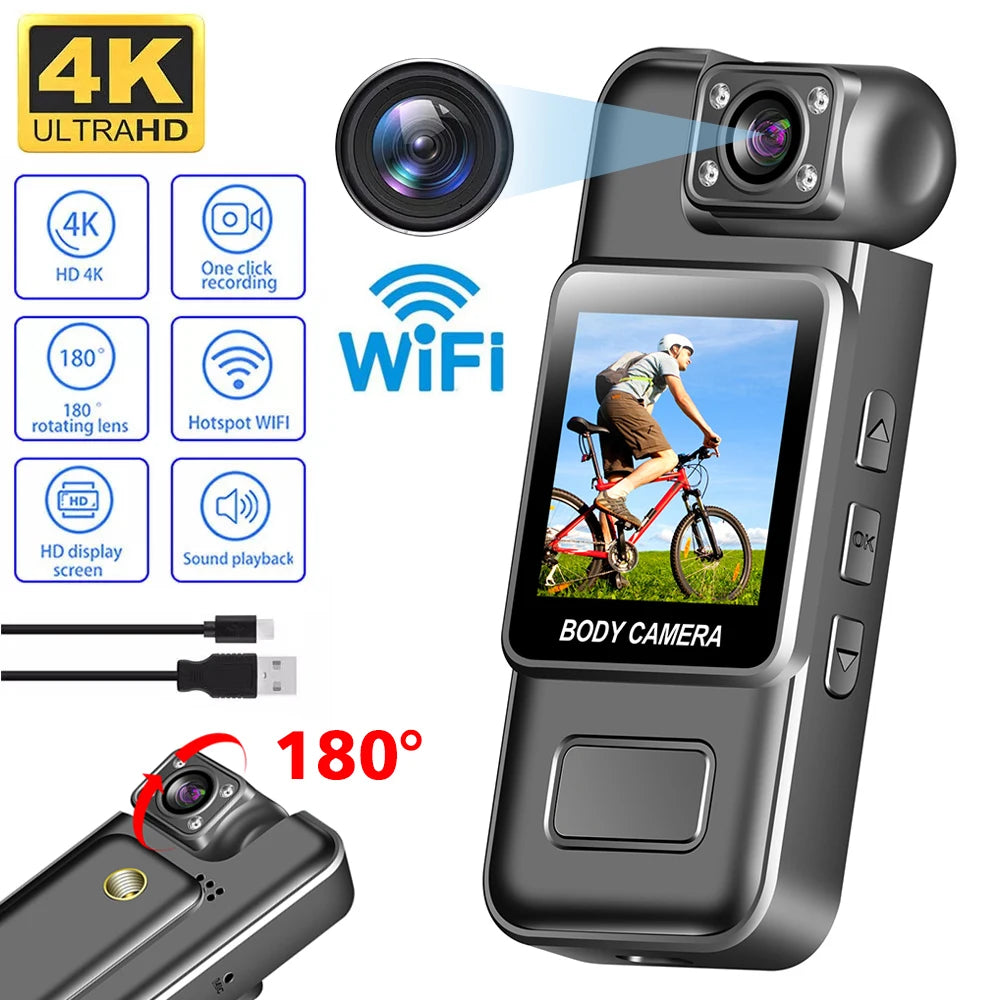 Ultra HD 4K WiFi Mini Body Camera with Night Vision