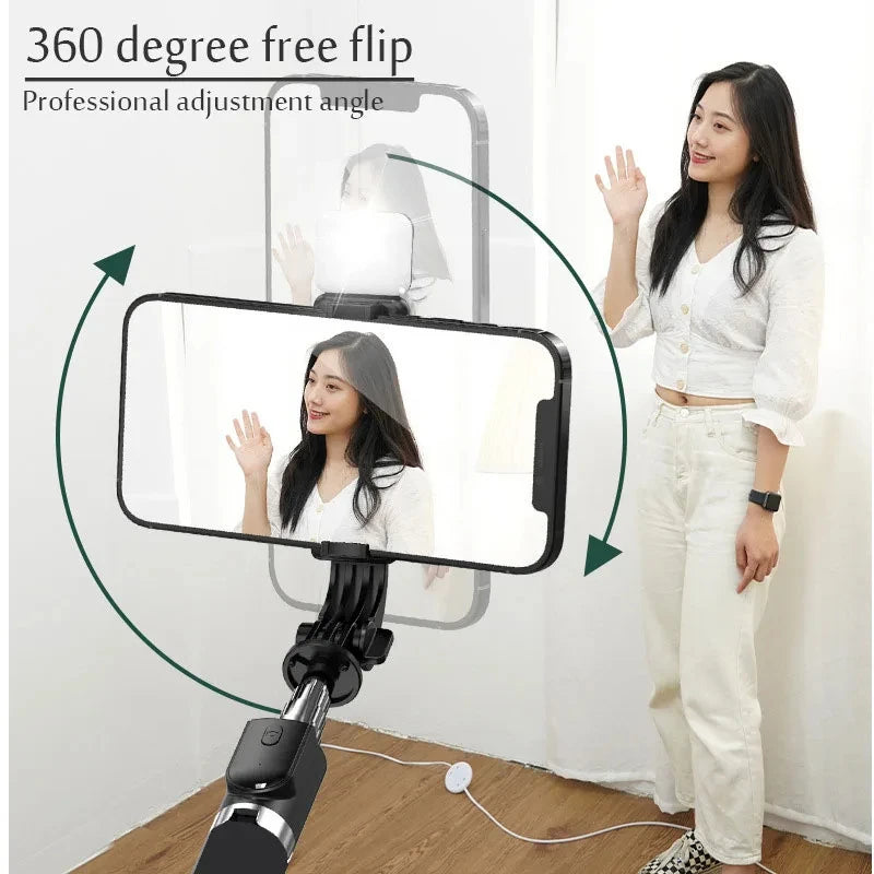 GlowShot Pro™ Wireless Bluetooth Selfie Stick & Tripod with Fill Light