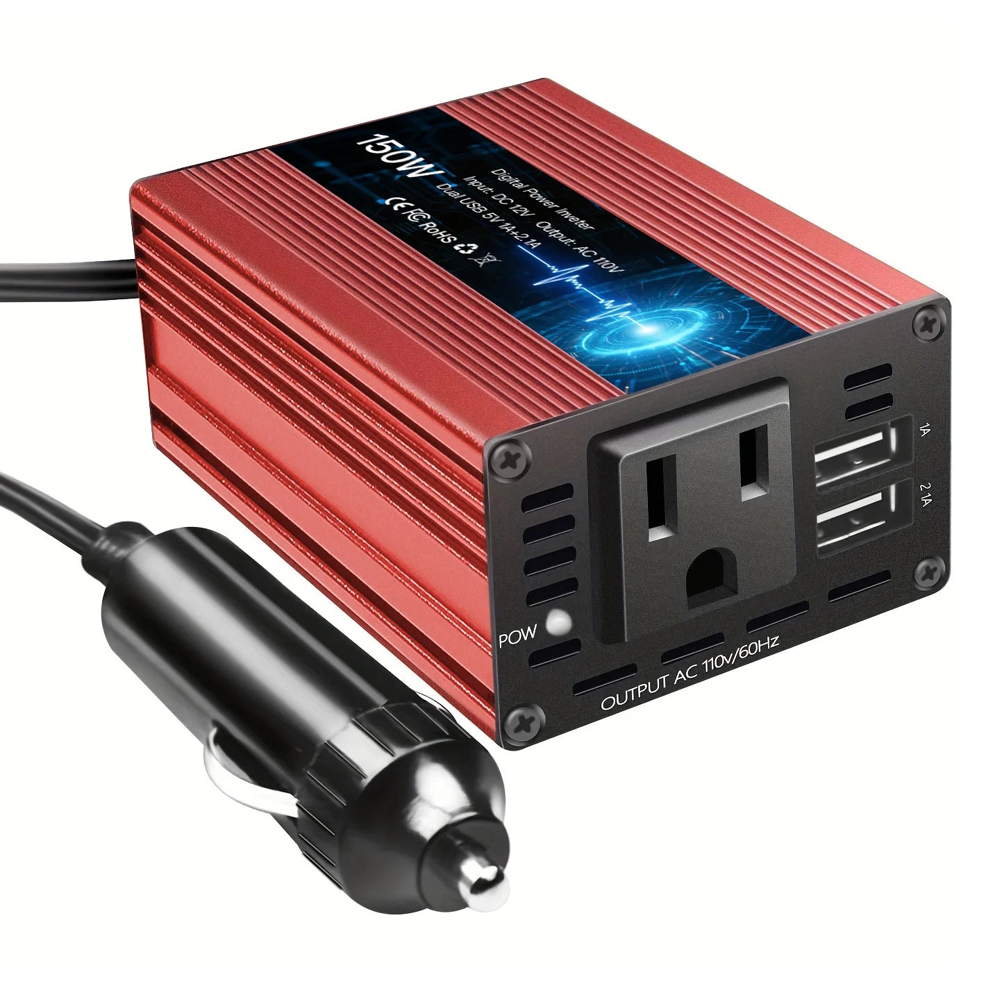 150W Car Power Inverter – 12V DC to 110V/220V AC Converter