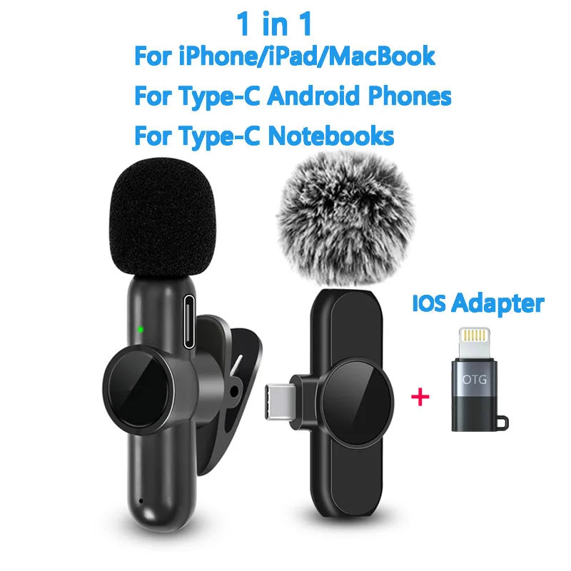 2.4G Wireless Lavalier Microphone for Phone Video and Live Recording