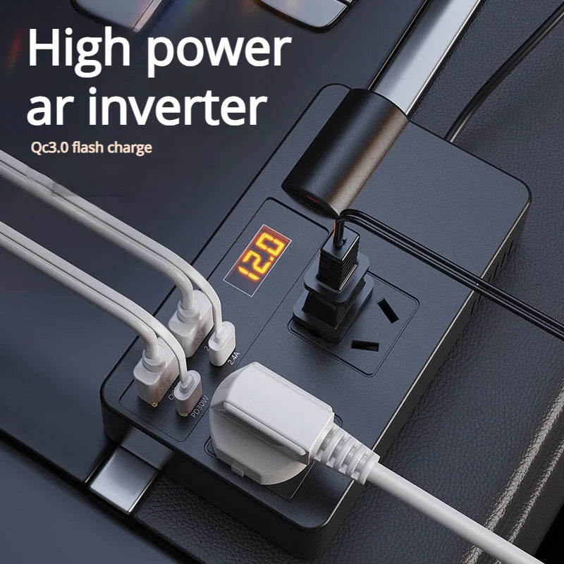 2026 NEW Car Inverter. DC 12V/24V to 110V/220V Multi-Functional Power Converter