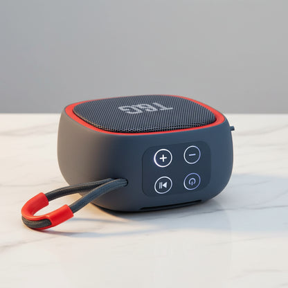 Multifunction Bluetooth speaker with control buttons on a dark background