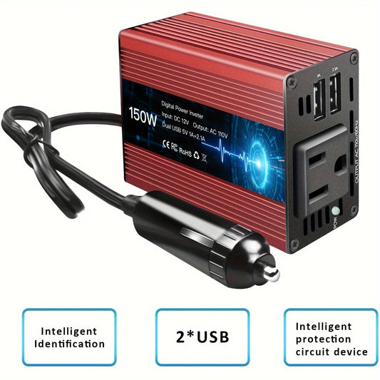 150W Car Power Inverter – 12V DC to 110V/220V AC Converter