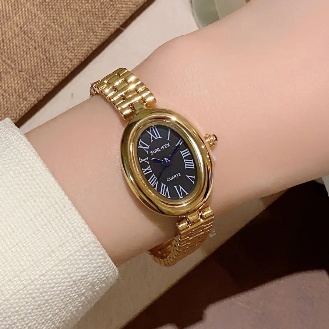 Sunlifex Oval Dial Gold Women’s Quartz Watch
