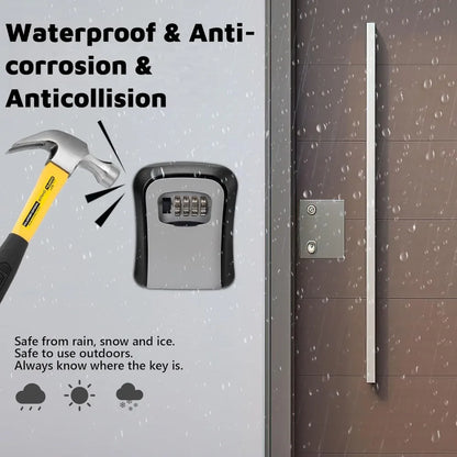 Wall Mount Key Lock Box - 4 Digit Combination Security Safe