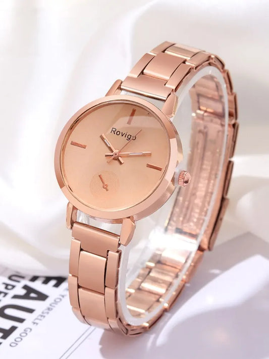 ROVIGO Women's Quartz Watch + LOVE Bracelet Set