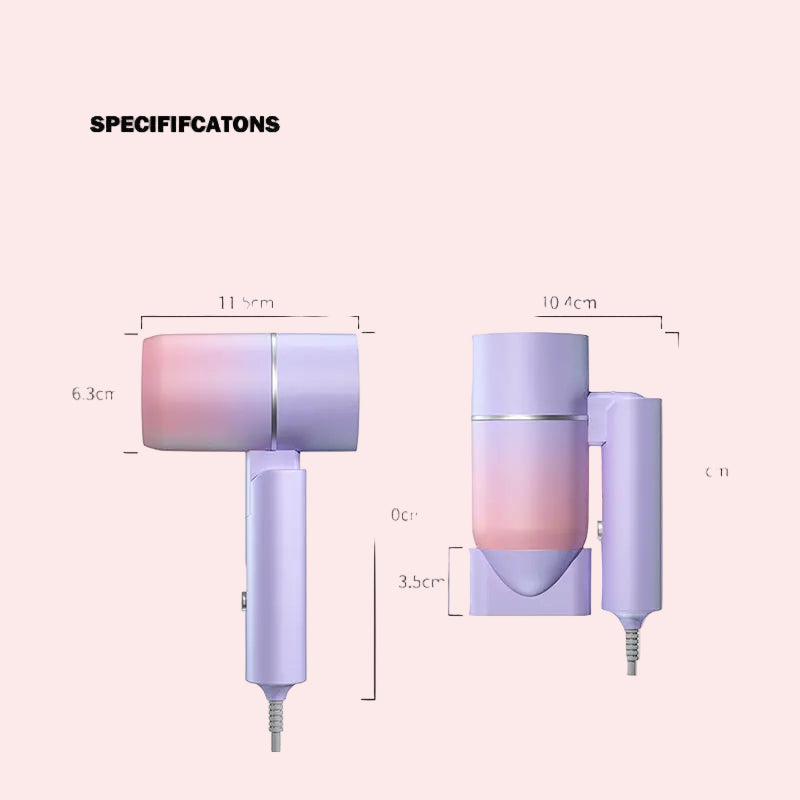 BALASHOV Folding Mini Hair Dryer with Carrying Bag