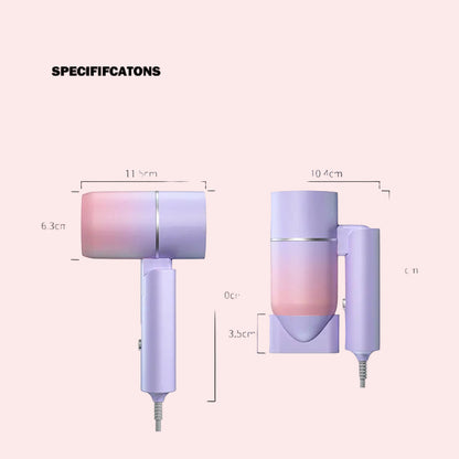 BALASHOV Folding Mini Hair Dryer with Carrying Bag