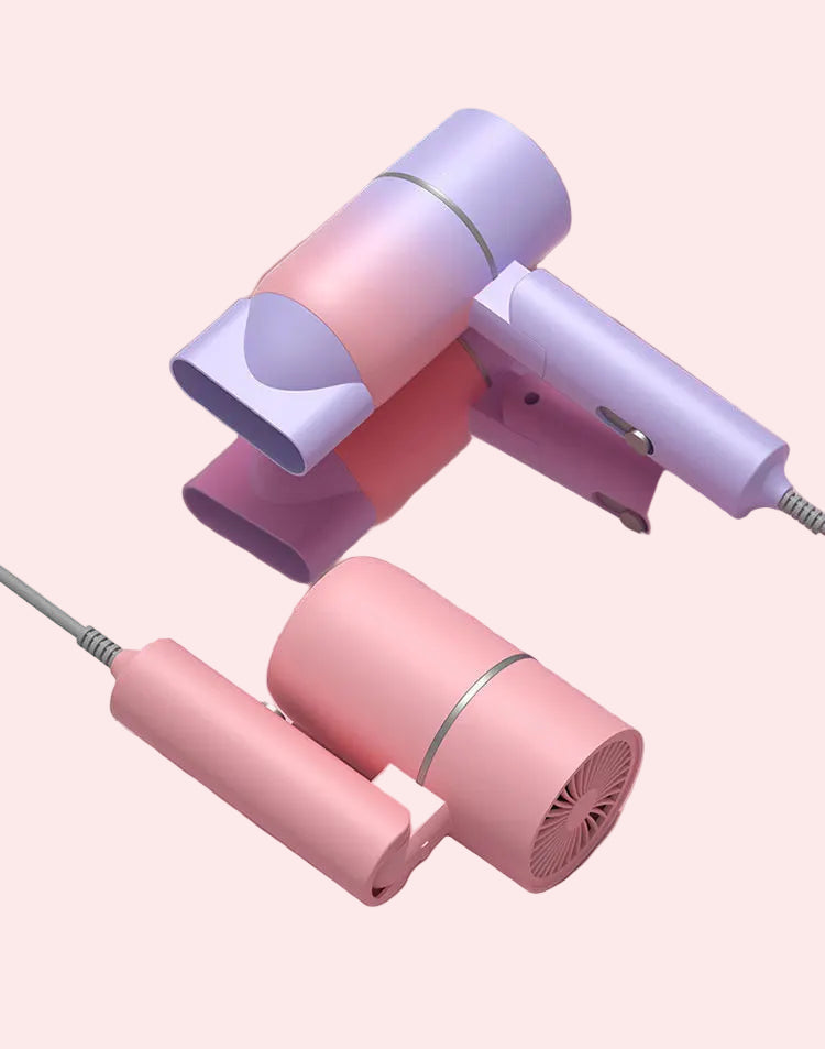 BALASHOV Folding Mini Hair Dryer with Carrying Bag