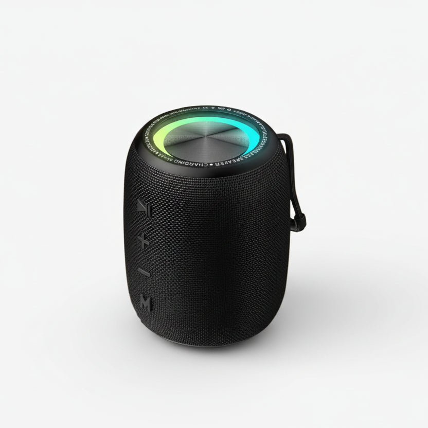 Black portable outdoor Bluetooth speaker