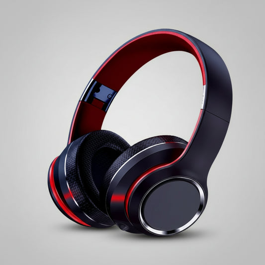 Lenovo headphones with Bluetooth and audio attachments on a gradient background