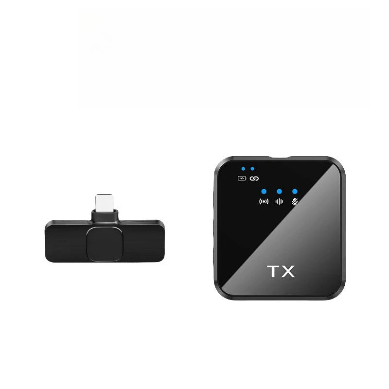 Two black electronic devices on a white background